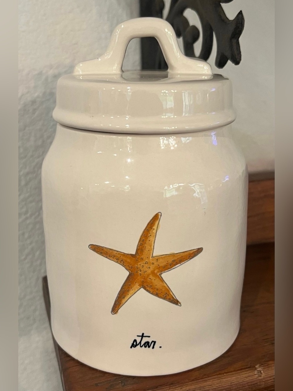 Rae Dunn by Magenta Nautical Star Starfish Canister with Lid OG VINTAGE RETIRED